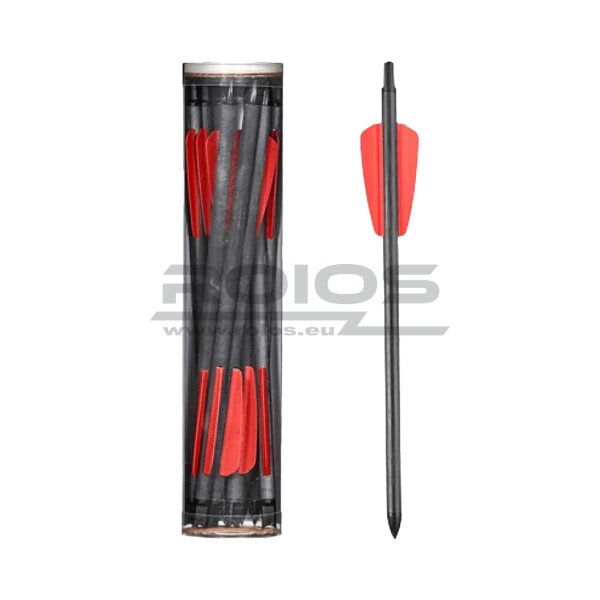 7.5" Carbon Armbrustbolzen R9 7,AS 6mm 2" Vanes Rot (10 Stück)