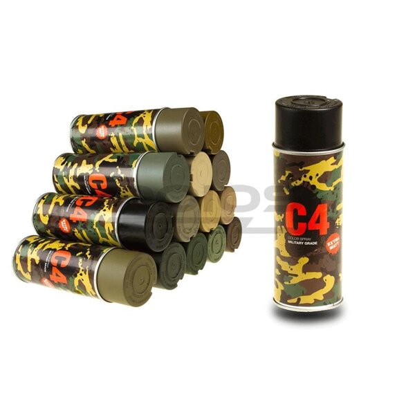 C4 Farbspray Mil Grade Color Spray - Teerschwarz (RAL9021)